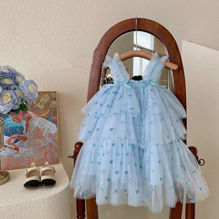 Children's Princess New Girls' Mesh Dress Love