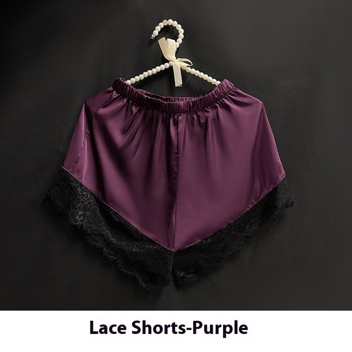 Elegant Lace-Trimmed Two-Piece Ice Silk Homewear Set – Comfortable & Stylish-SH-LNG-0117