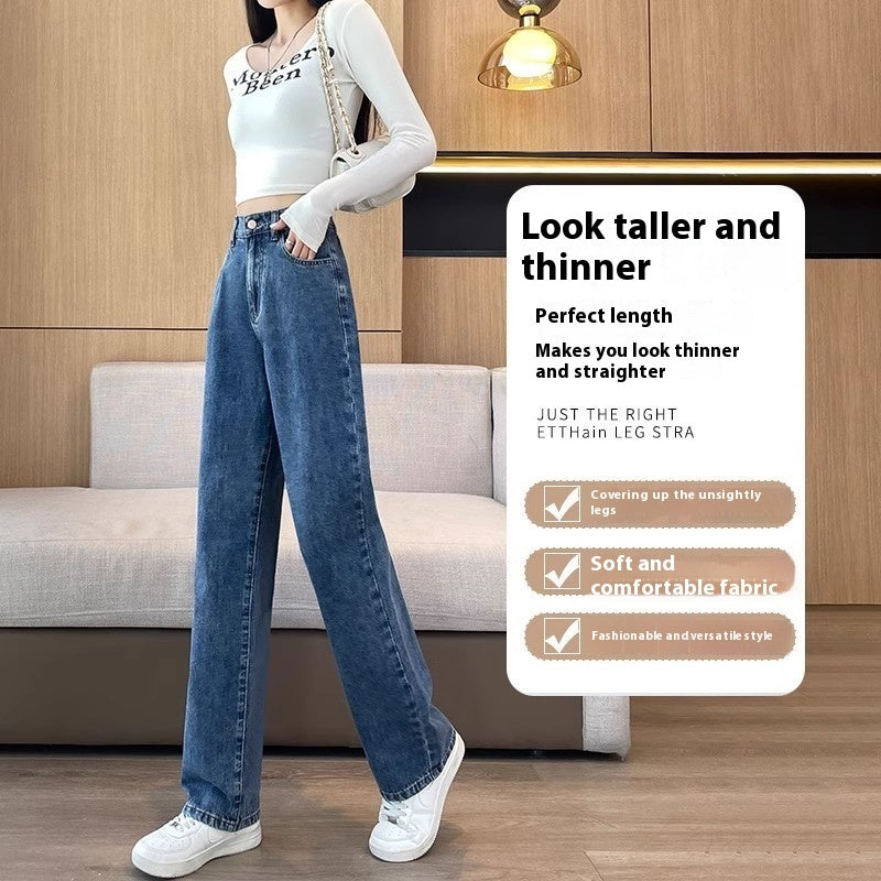 High Waist Straight Wide-Leg Denim Pants – Slimming & Loose Fit-SH-BT-002