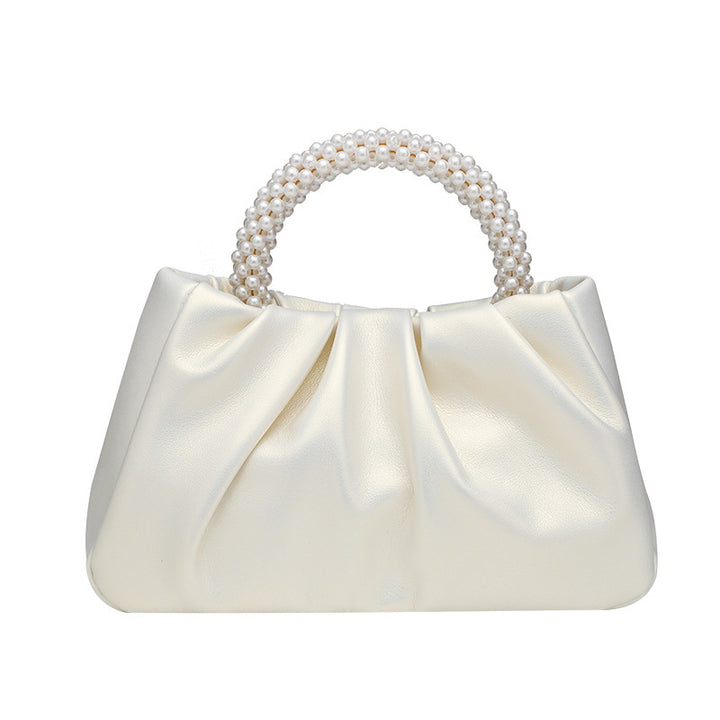 Women’s Mini Pearl Cloud Bag – Pleated PU Crossbody Handbag in Macaron Colors-SH-BG-002