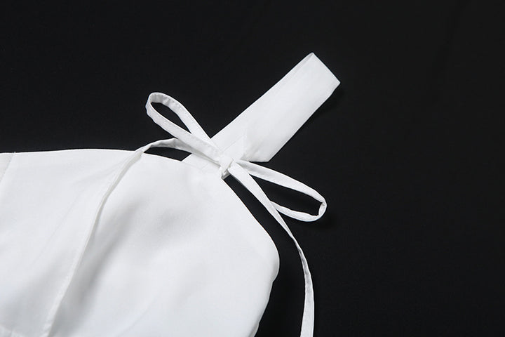 Sweet Girl Bow V-neck Solid Color Slim-fitting Suspenders Vest