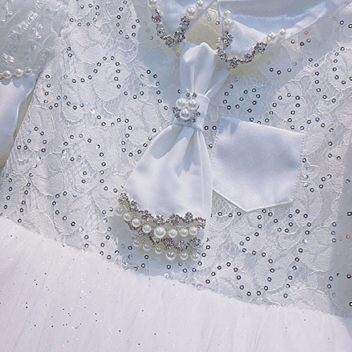 Children's Fashion White Princess Dress