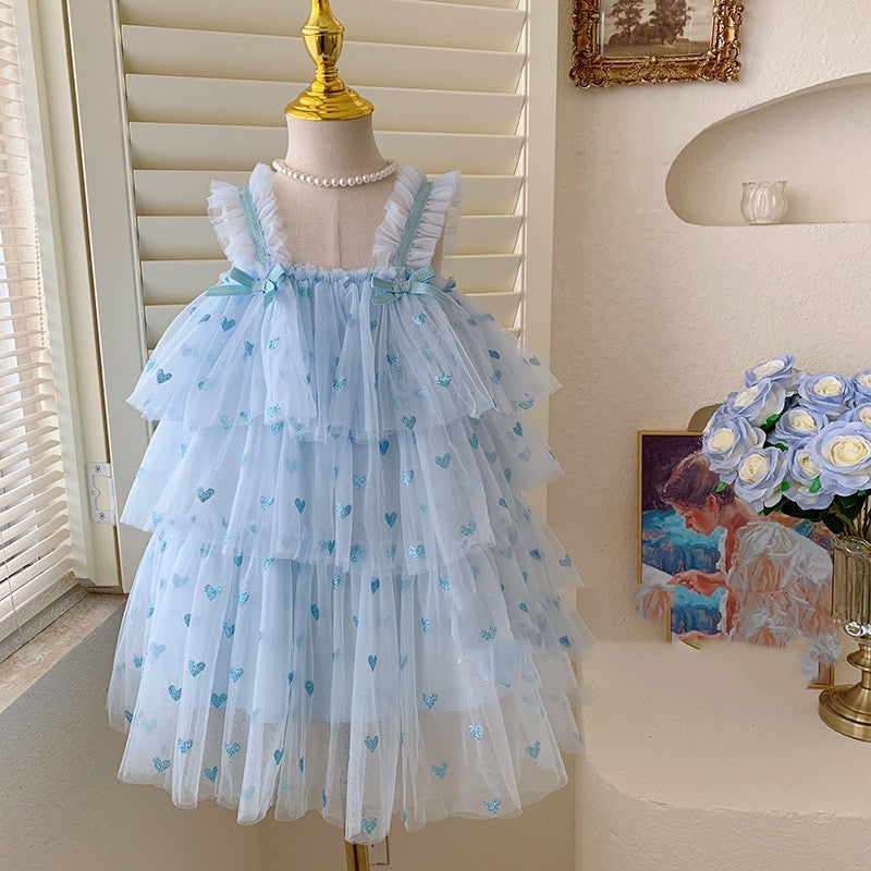 Children's Princess New Girls' Mesh Dress Love