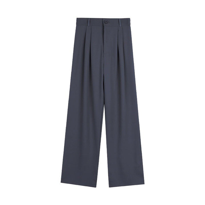 Women’s High Waist Summer Wide-Leg Pants – Slimming Draped Straight-Leg Trousers-SH-BT-006