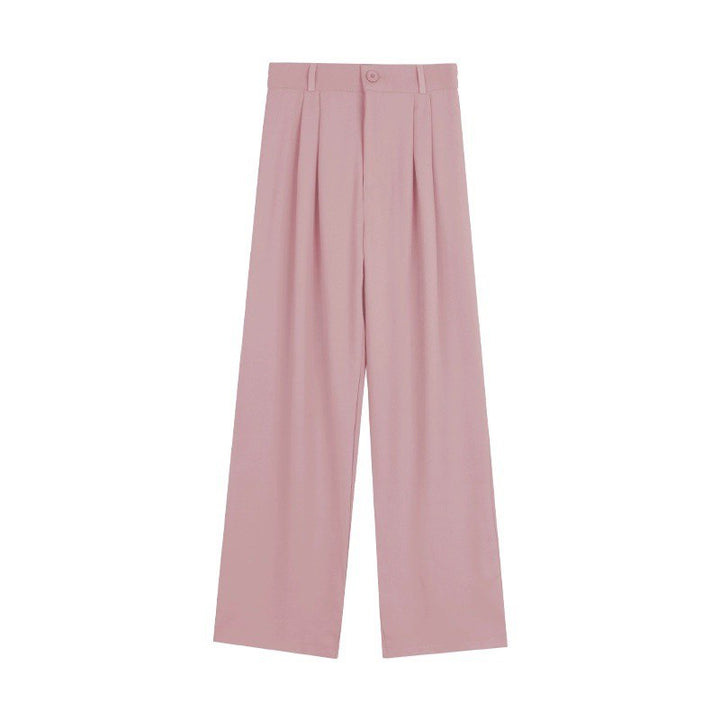 Women’s High Waist Summer Wide-Leg Pants – Slimming Draped Straight-Leg Trousers-SH-BT-006