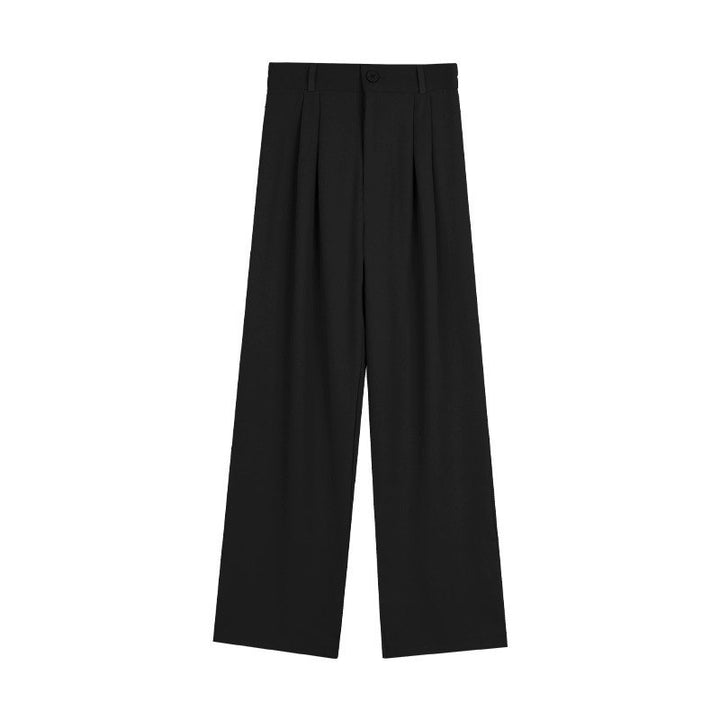 Women’s High Waist Summer Wide-Leg Pants – Slimming Draped Straight-Leg Trousers-SH-BT-006