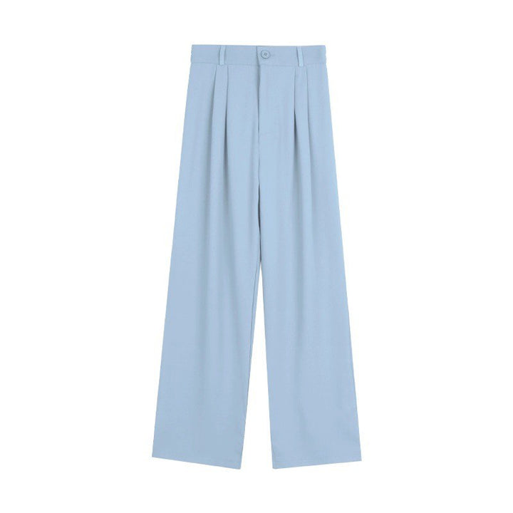 Women’s High Waist Summer Wide-Leg Pants – Slimming Draped Straight-Leg Trousers-SH-BT-006