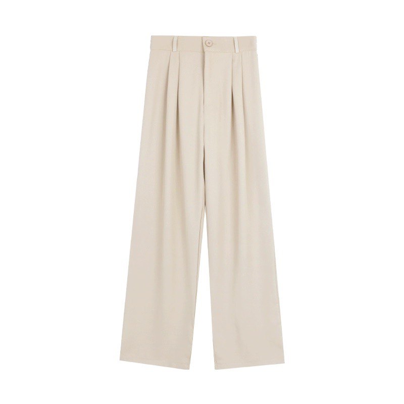 Women’s High Waist Summer Wide-Leg Pants – Slimming Draped Straight-Leg Trousers-SH-BT-006
