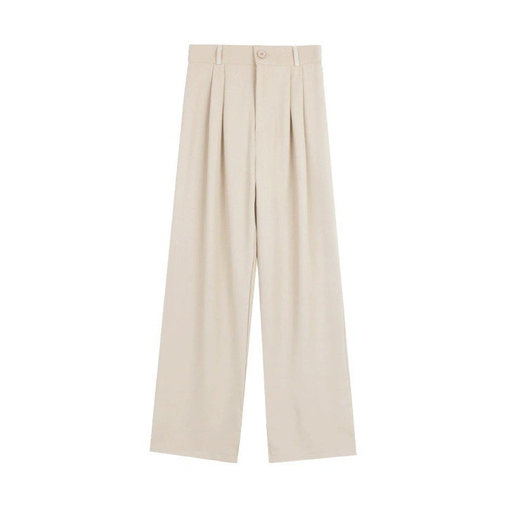 Women’s High Waist Summer Wide-Leg Pants – Slimming Draped Straight-Leg Trousers-SH-BT-006