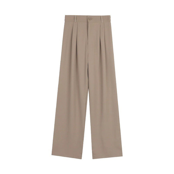 Women’s High Waist Summer Wide-Leg Pants – Slimming Draped Straight-Leg Trousers-SH-BT-006