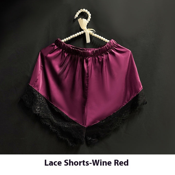 Elegant Lace-Trimmed Two-Piece Ice Silk Homewear Set – Comfortable & Stylish-SH-LNG-0117