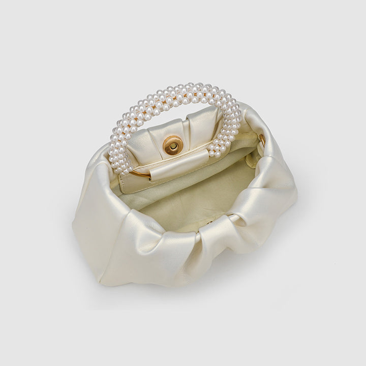 Women’s Mini Pearl Cloud Bag – Pleated PU Crossbody Handbag in Macaron Colors-SH-BG-002