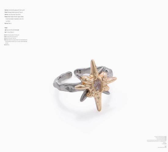 Apollo Sun God Ring – Gold & Silver Dual Tone | Copper Ring with Cubic Zirconia -SH-FJ-016