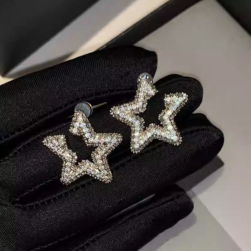 Rhinestone Star Stud Earrings for Women –SH-FJ-007