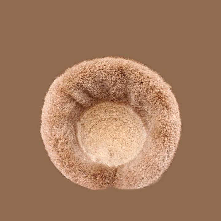 C1623 Suede Plush Edge Fisherman’s Hat – Trendy, Warm & Windproof | Dome Crown, M Size