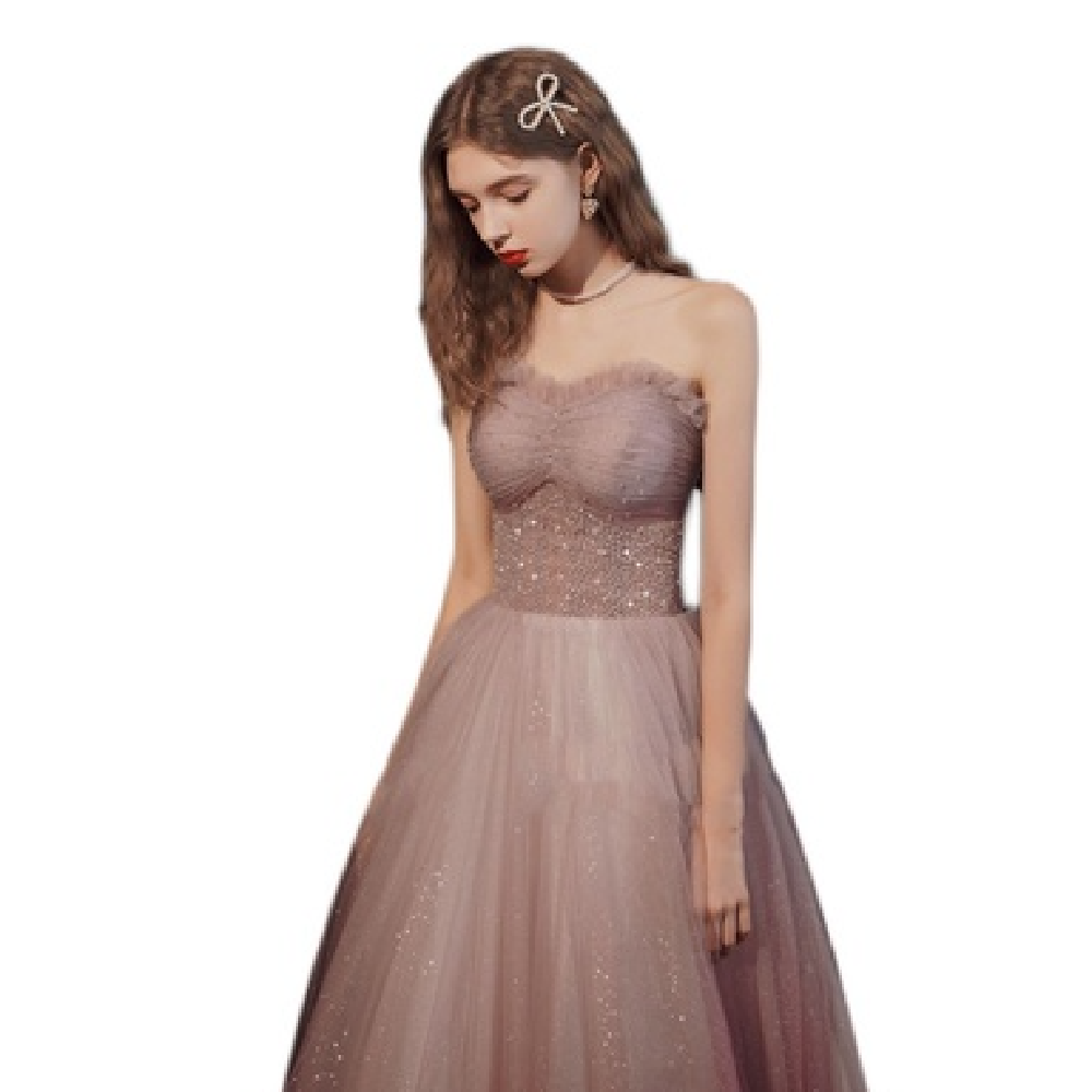 Walk Show Beaded Toast Dress - JOcaste