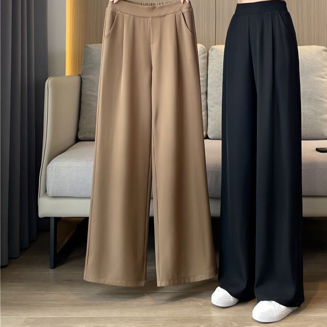 Thin Wide Leg Suit Pants for Women – High Waist & Loose Fit-SH-BT-015