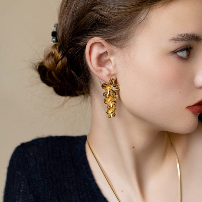 Flower Tassel Earrings or Necklace – Gold & Silver Plated Jewelry for Wome-SH-FJ-003