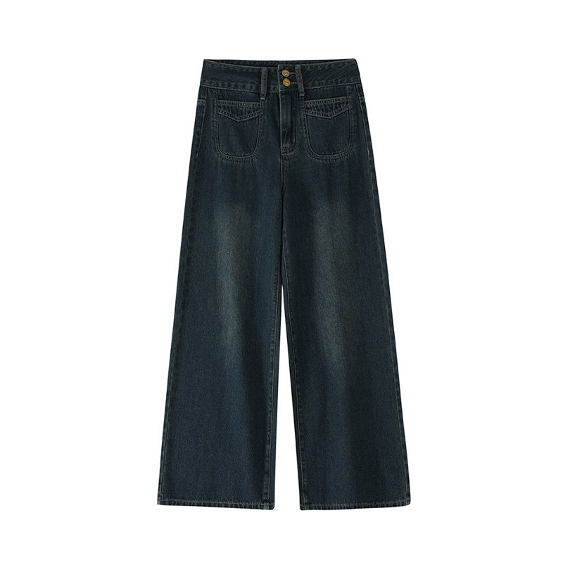 Women’s Retro High Waist Wide-Leg Jeans – Plus Size Denim-SH-BT-016