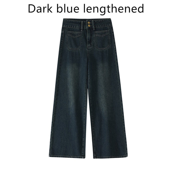 Women’s Retro High Waist Wide-Leg Jeans – Plus Size Denim-SH-BT-016