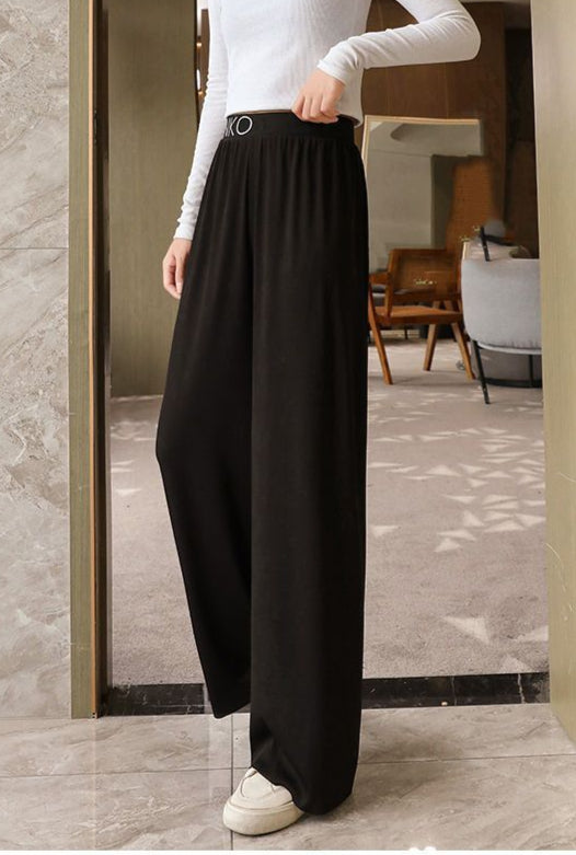 High Waist Loose Straight-Leg Cropped Pants – Casual Slimming Trousers with Pockets-SH-BT-022