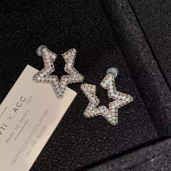 Rhinestone Star Stud Earrings for Women –SH-FJ-007