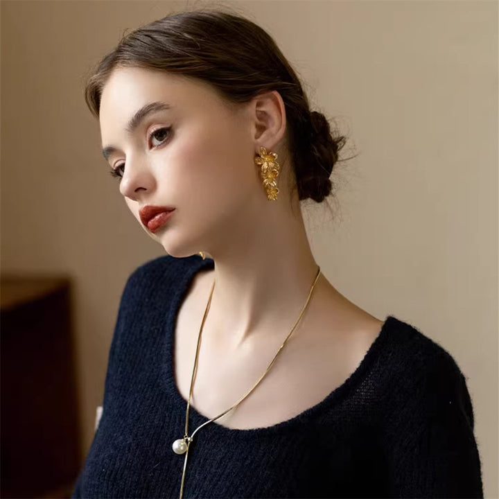 Flower Tassel Earrings or Necklace – Gold & Silver Plated Jewelry for Wome-SH-FJ-003