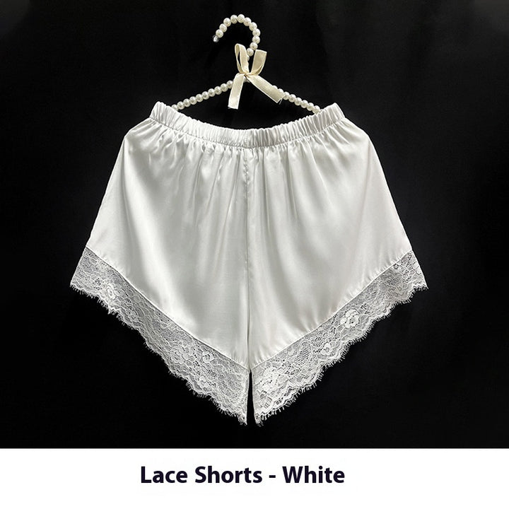 Elegant Lace-Trimmed Two-Piece Ice Silk Homewear Set – Comfortable & Stylish-SH-LNG-0117