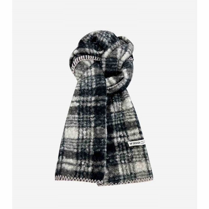 Geometric Wool Scarf – Warm & Stylish for Winter, Spring, and Autumn
