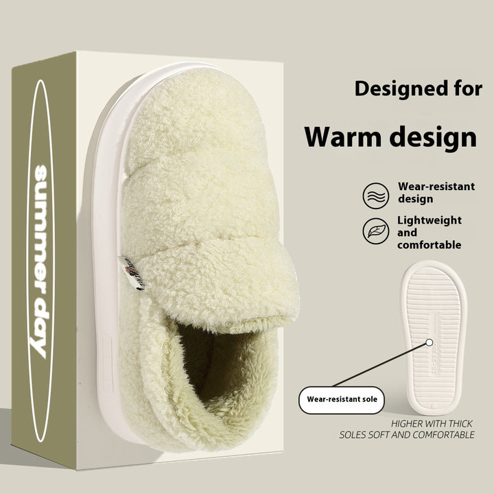 Unisex Plush Cotton Slippers – Cozy Home Shoes with EVA Sole