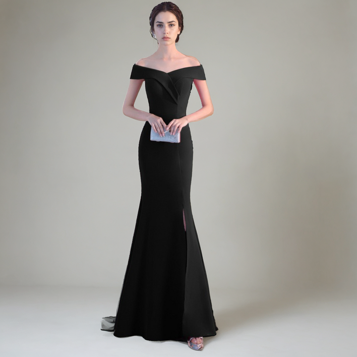 Elegant Catwalk-Inspired Bride Toast Dress – Sleek Formal Gown-SH-DR-0124
