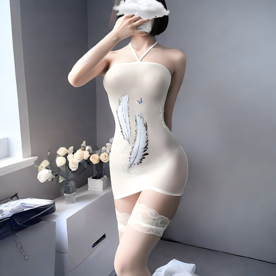 Sheer Mesh Lingerie Set with Jumpsuit & Stockings – Seductive & Elegant-SH-LNG-0123