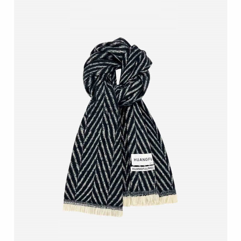Geometric Wool Scarf – Warm & Stylish for Winter, Spring, and Autumn