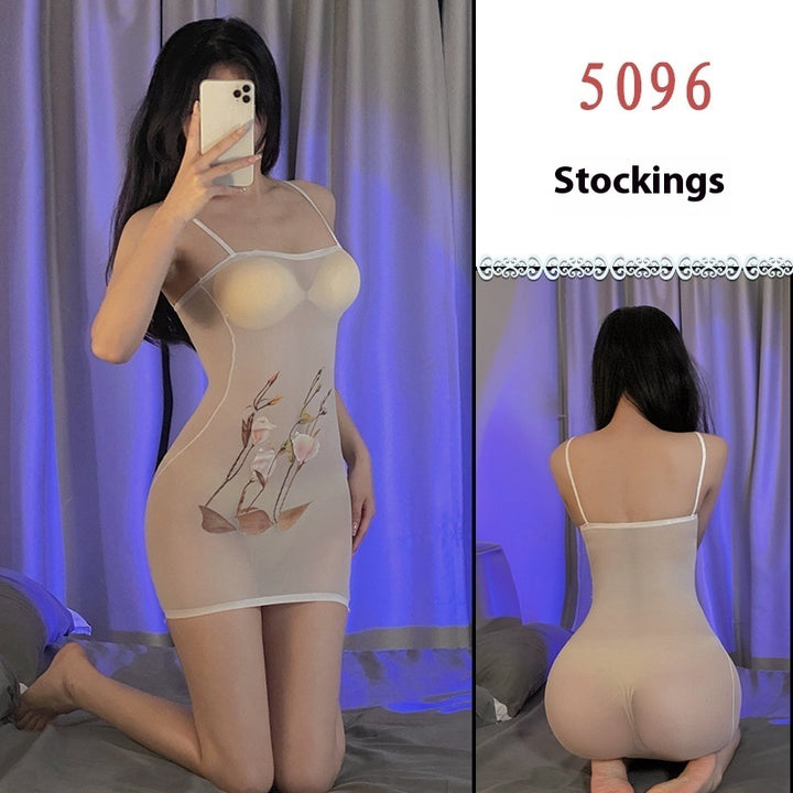 Sheer Mesh Lingerie Set with Jumpsuit & Stockings – Seductive & Elegant-SH-LNG-0123