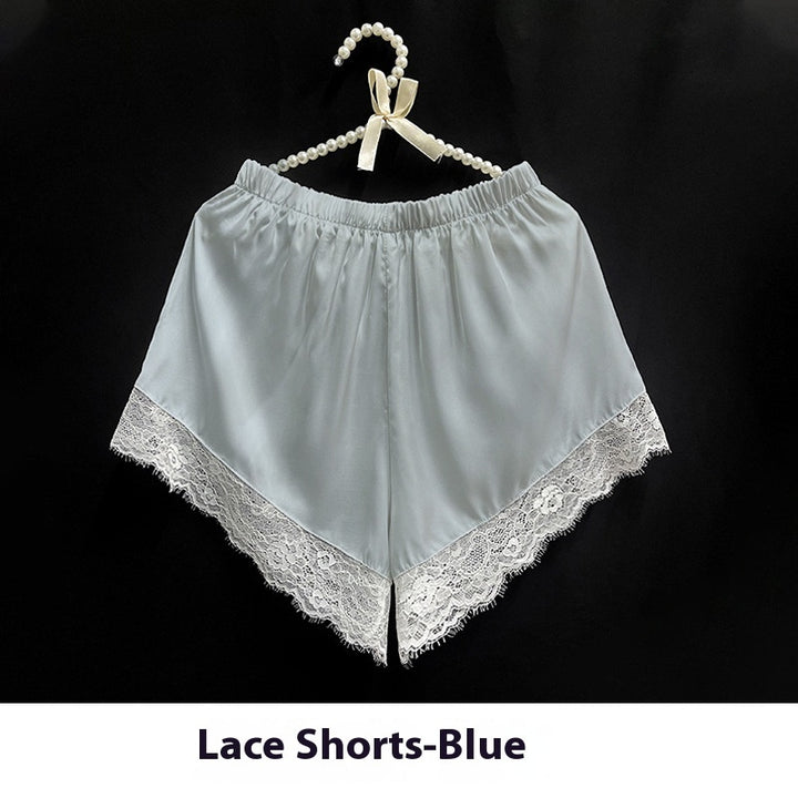 Elegant Lace-Trimmed Two-Piece Ice Silk Homewear Set – Comfortable & Stylish-SH-LNG-0117
