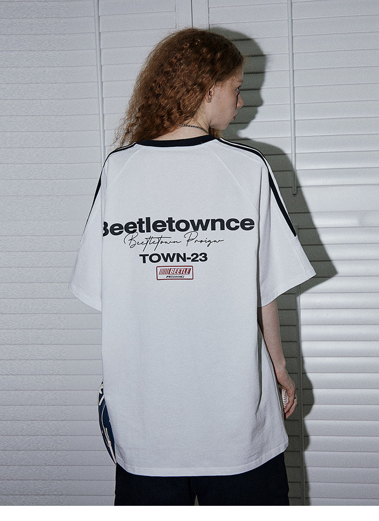 Retro Short Sleeve T-Shirt – 100% Cotton Loose Fit Unisex Summer Tee for Couples-SH-TOP-010