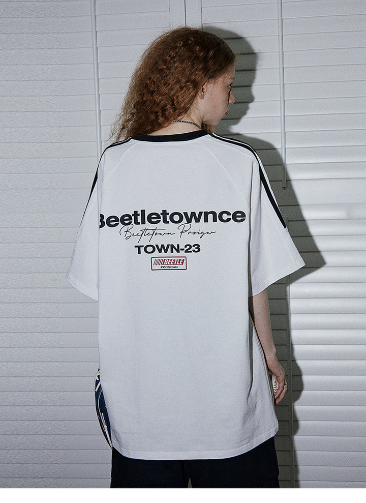 Retro Short Sleeve T-Shirt – 100% Cotton Loose Fit Unisex Summer Tee for Couples-SH-TOP-010