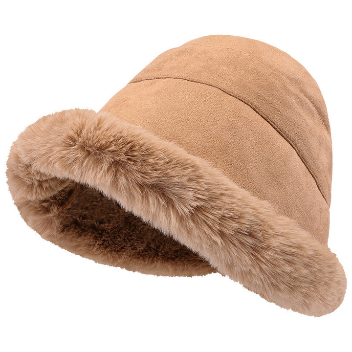 C1623 Suede Plush Edge Fisherman’s Hat – Trendy, Warm & Windproof | Dome Crown, M Size