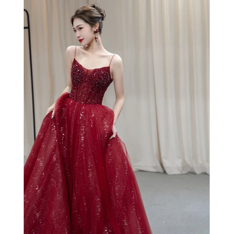 Fashion Personality Red Evening Dress Girl - JOcaste