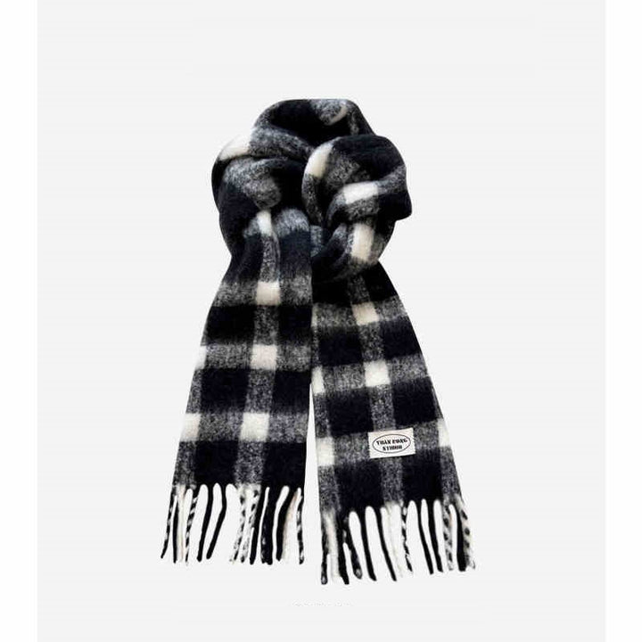 Geometric Wool Scarf – Warm & Stylish for Winter, Spring, and Autumn