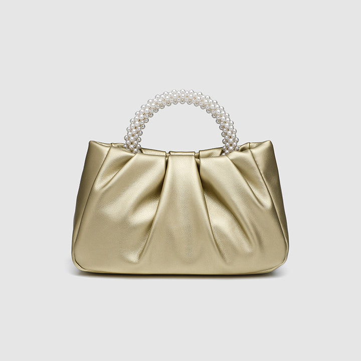 Women’s Mini Pearl Cloud Bag – Pleated PU Crossbody Handbag in Macaron Colors-SH-BG-002