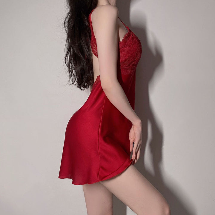 Women’s Luxury Silk Sling Nightgown – Spring & Summer Elegant Robe Set-SH-LNG-0112