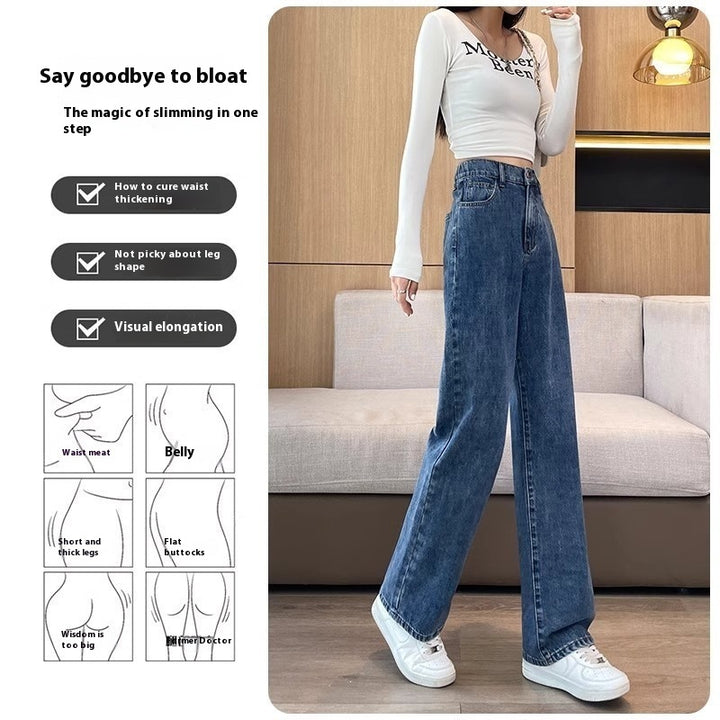 High Waist Straight Wide-Leg Denim Pants – Slimming & Loose Fit-SH-BT-002